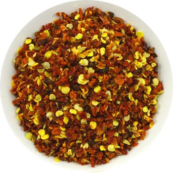 Jalapenos Chillies rot geschroten scharf